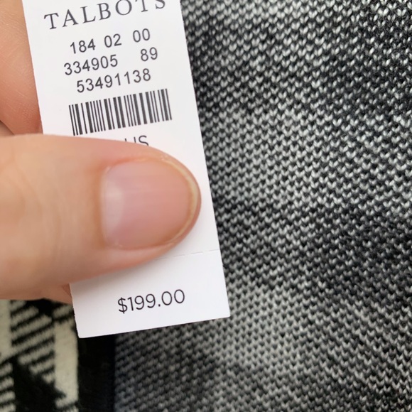 NWT Talbots Pretty Black White Gingham Check Cardi - Picture 5 of 6